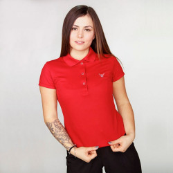 Polo ROUGE femme - Manches courtes